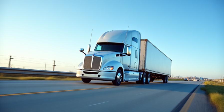 Modern semi-truck navigating Ohio highway